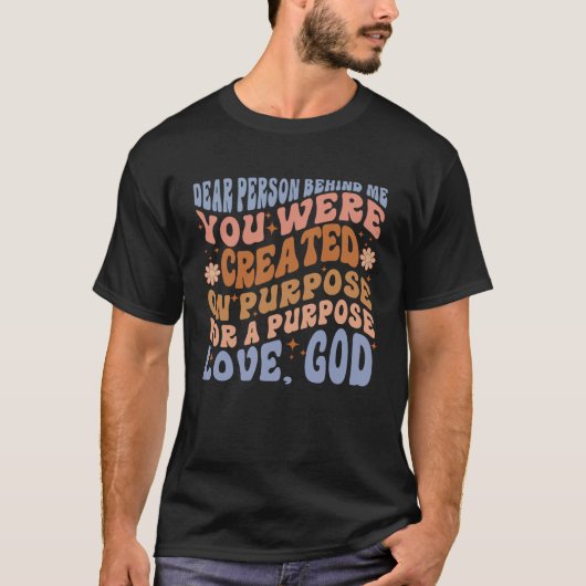 Retro Groovy Christian Love God Trendy Dear Person Tシャツ (正面)