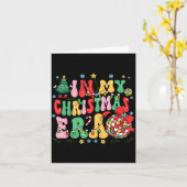 Retro Groovy Christmas In My Christmas Era Xmas  カード (黄色い花)