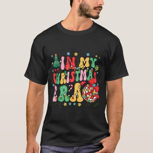 Retro Groovy Christmas In My Christmas Era Xmas Tシャツ (正面)