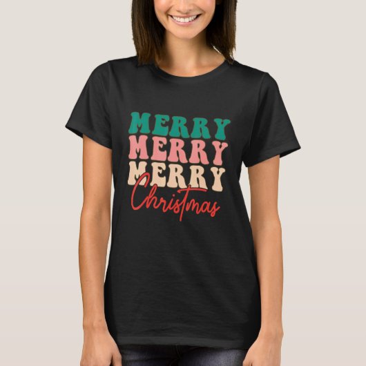 Retro Groovy Christmas Men Women Kids Tシャツ (正面)
