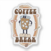 Retro Groovy Coffee Break シール (正面)