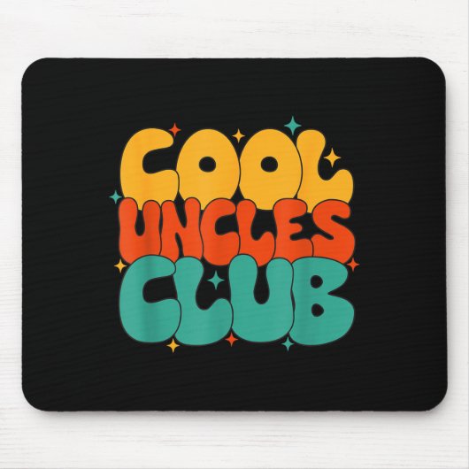 Retro Groovy Cool Uncles Club Funny New Uncle  マウスパッド (正面)