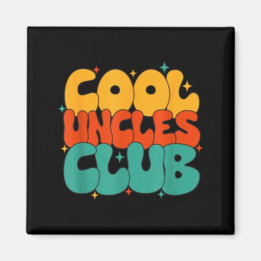 Retro Groovy Cool Uncles Club Funny New Uncle  マグネット (正面)