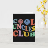 Retro Groovy Cool Uncles Club Smile Face Funny New カード (黄色い花)