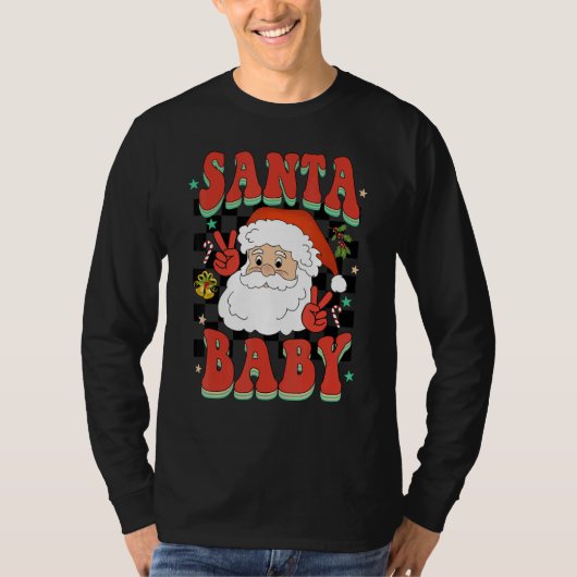 Retro Groovy Cute Santa  Christmas Men Women Kids Tシャツ (正面)