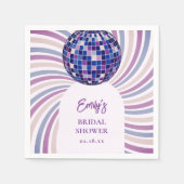 Retro Groovy Disco Bridal Shower スタンダードカクテルナプキン (正面)