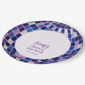 Retro Groovy Disco Bridal Shower ペーパープレート (アングル)