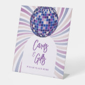 Retro Groovy Disco Bridal Shower Cards and Gifts 台座サイン (正面)