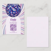 Retro Groovy Disco Bridal Shower Registry QR code エンクロージャーカード (正面/裏面)