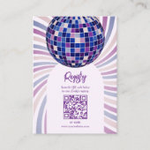 Retro Groovy Disco Bridal Shower Registry QR code エンクロージャーカード (正面)