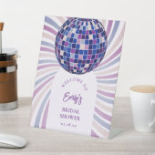 Retro Groovy Disco Bridal Shower Welcome 台座サイン (インサイチュ)