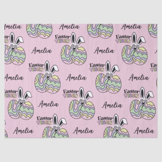 Retro Groovy Easter Personalized Tissue Paper 薄葉紙 (正面)