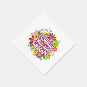 Retro Groovy Floral スタンダードカクテルナプキン (角)