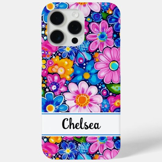 Retro Groovy Floral Personalized Case-Mate iPhoneケース (裏面)