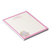 Retro Groovy Flowers Books Teacher Appreciation ノートパッド (アングル)