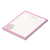 Retro Groovy Flowers Books Teacher Appreciation ノートパッド (回転)