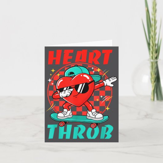 Retro Groovy Heart Throb Valentines Day Toddlers B カード (正面)