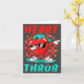 Retro Groovy Heart Throb Valentines Day Toddlers B カード (黄色い花)