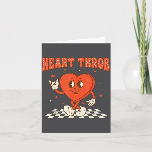 Retro Groovy Heart Throb Valentines Day Toddlers B カード (正面)