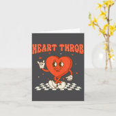 Retro Groovy Heart Throb Valentines Day Toddlers B カード (黄色い花)