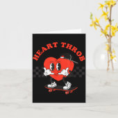 Retro Groovy Heart Throb Valentines Day Toddlers B カード (黄色い花)