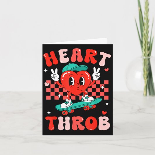 Retro Groovy Heart Throb Valentines Day Toddlers B カード (正面)