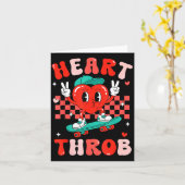 Retro Groovy Heart Throb Valentines Day Toddlers B カード (黄色い花)