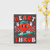 Retro Groovy Heart Throb Valentines Day Toddlers B カード (黄色い花)
