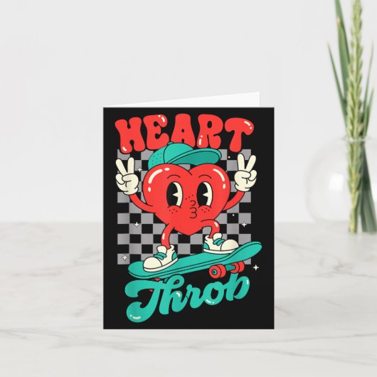 Retro Groovy Heart Throb Valentines Day Toddlers B カード (正面)