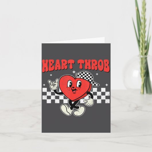 Retro Groovy Heart Throb Valentines Day Toddlers B カード (正面)
