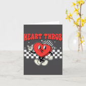 Retro Groovy Heart Throb Valentines Day Toddlers B カード (黄色い花)