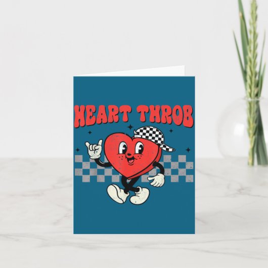 Retro Groovy Heart Throb Valentines Day Toddlers B カード (正面)