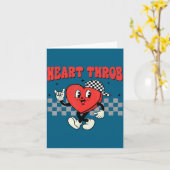 Retro Groovy Heart Throb Valentines Day Toddlers B カード (黄色い花)