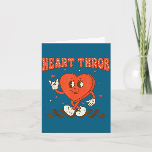 Retro Groovy Heart Throb Valentines Day Toddlers B カード (正面)