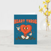 Retro Groovy Heart Throb Valentines Day Toddlers B カード (黄色い花)