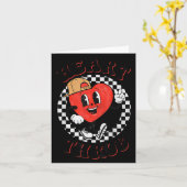 Retro Groovy Heart Throb Valentines Day Toddlers B カード (黄色い花)