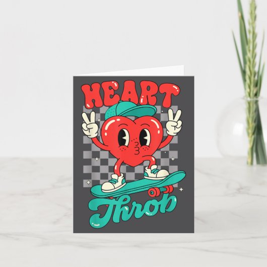 Retro Groovy Heart Throb Valentines Day Toddlers B カード (正面)