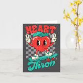 Retro Groovy Heart Throb Valentines Day Toddlers B カード (黄色い花)