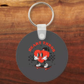 Retro Groovy Heart Throb Valentines Day Toddlers B キーホルダー (正面)