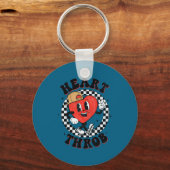 Retro Groovy Heart Throb Valentines Day Toddlers B キーホルダー (正面)