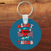 Retro Groovy Heart Throb Valentines Day Toddlers B キーホルダー (正面)