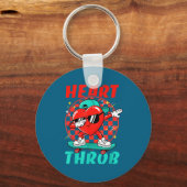 Retro Groovy Heart Throb Valentines Day Toddlers B キーホルダー (正面)