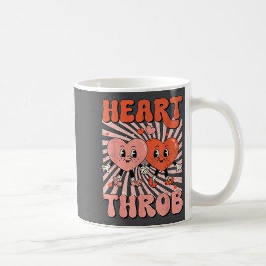 Retro Groovy Heart Throb Valentines Day Toddlers B コーヒーマグカップ (右)