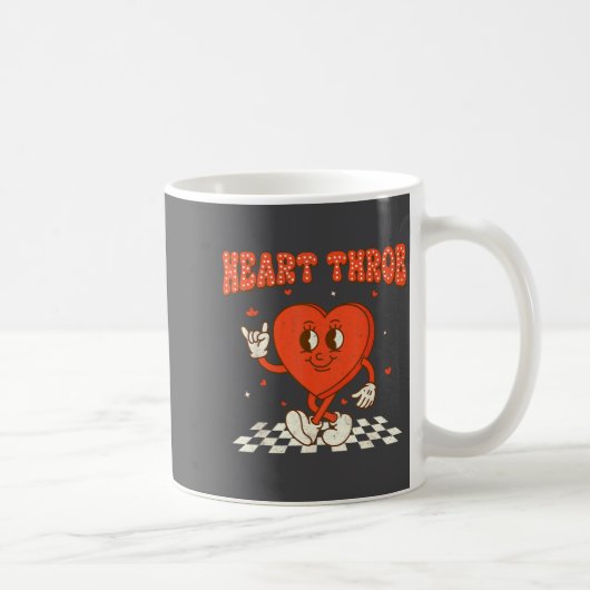 Retro Groovy Heart Throb Valentines Day Toddlers B コーヒーマグカップ (右)
