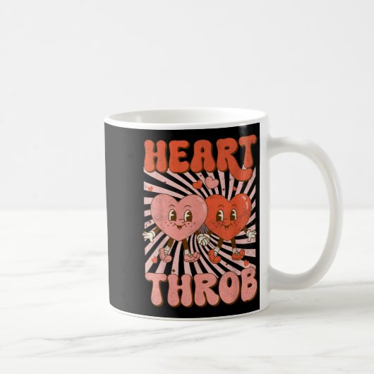 Retro Groovy Heart Throb Valentines Day Toddlers B コーヒーマグカップ (右)
