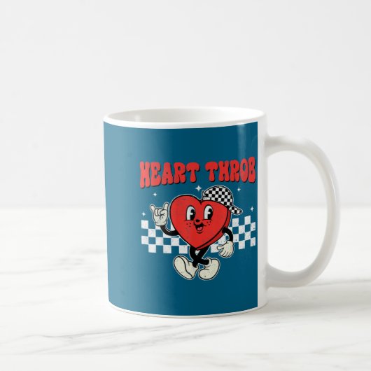 Retro Groovy Heart Throb Valentines Day Toddlers B コーヒーマグカップ (右)