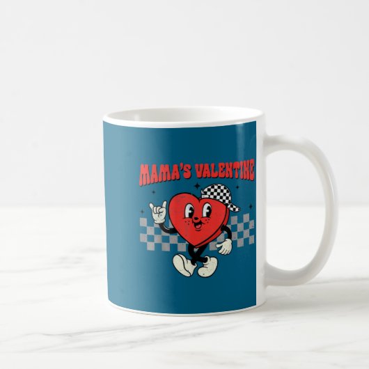 Retro Groovy Heart Throb Valentines Day Toddlers B コーヒーマグカップ (右)