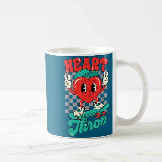 Retro Groovy Heart Throb Valentines Day Toddlers B コーヒーマグカップ (右)