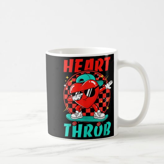 Retro Groovy Heart Throb Valentines Day Toddlers B コーヒーマグカップ (右)