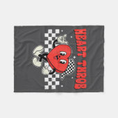 Retro Groovy Heart Throb Valentines Day Toddlers B フリースブランケット (正面(横))